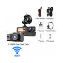 Câmera Veicular 3 Canais 1080P Wi-Fi – Frontal, Interna, Traseira e Visão Noturna